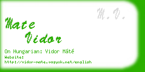 mate vidor business card