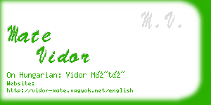 mate vidor business card